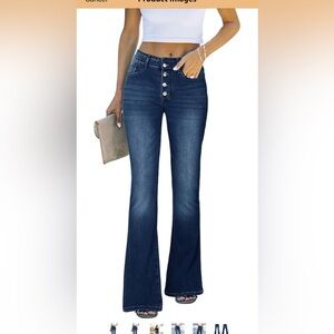 Stylish Dark Blue Flare Jeans